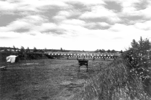 Widok na strzelnicę  w Olecku w okresie międzywojennym. 
